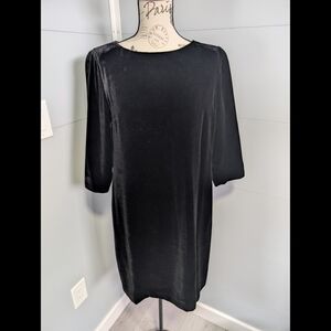 Talbots Elegant Black Velvet Dress